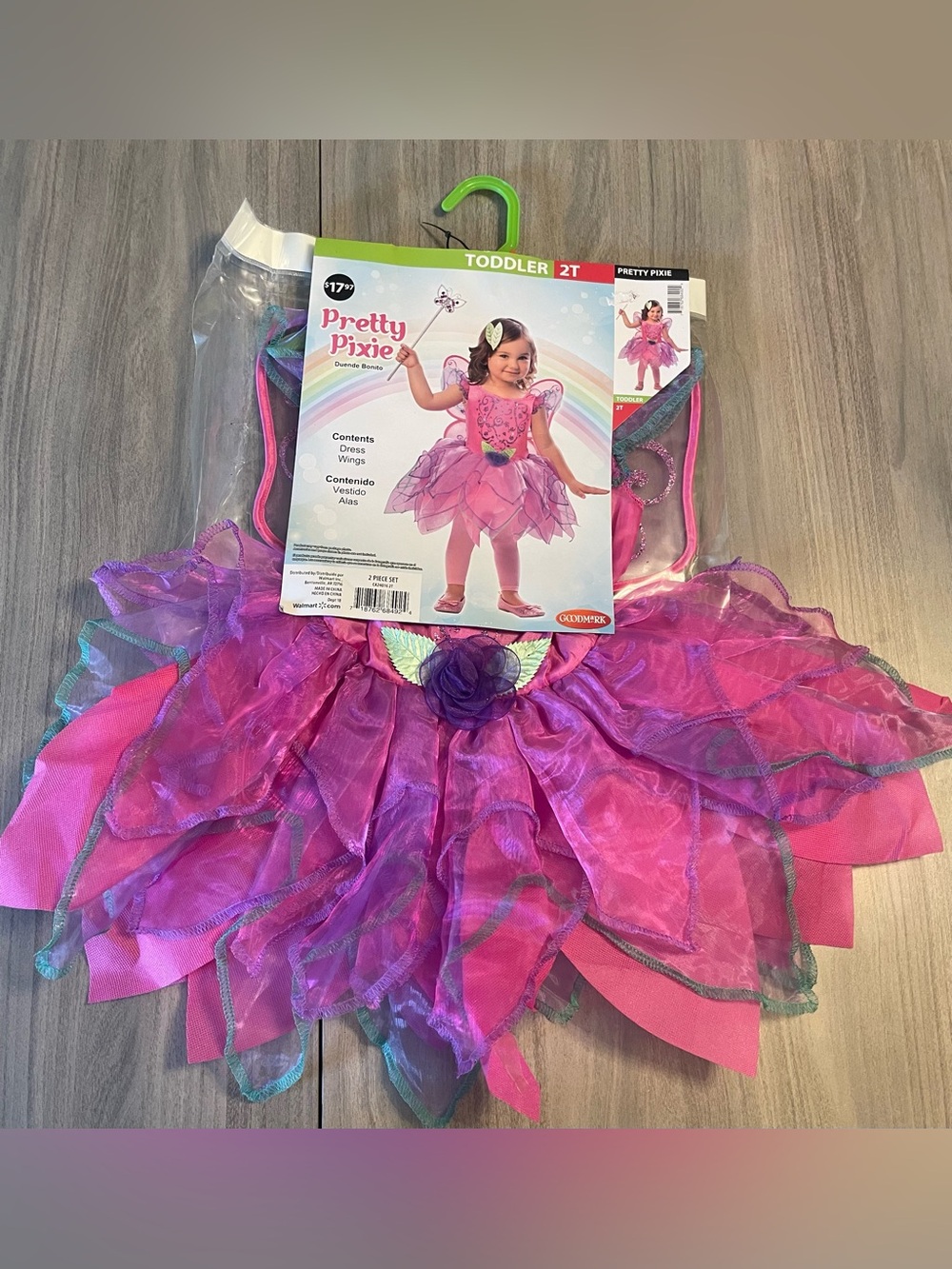 NWT Goodmark Pretty Pixie Costume – Size 2T Fairy Dress & Wings